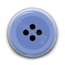 Badge Bouton Bleu Clair