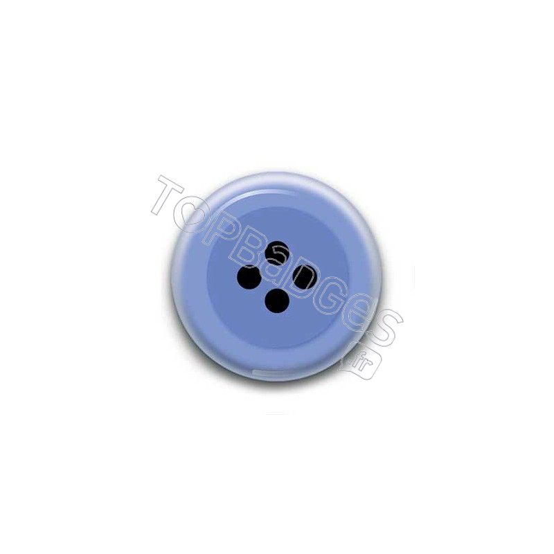 Badge Bouton Bleu Clair