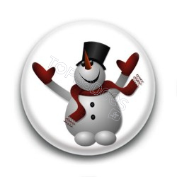 Badge Bonhomme de Neige Chapeau