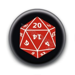 Badge Dé à vingt faces D20