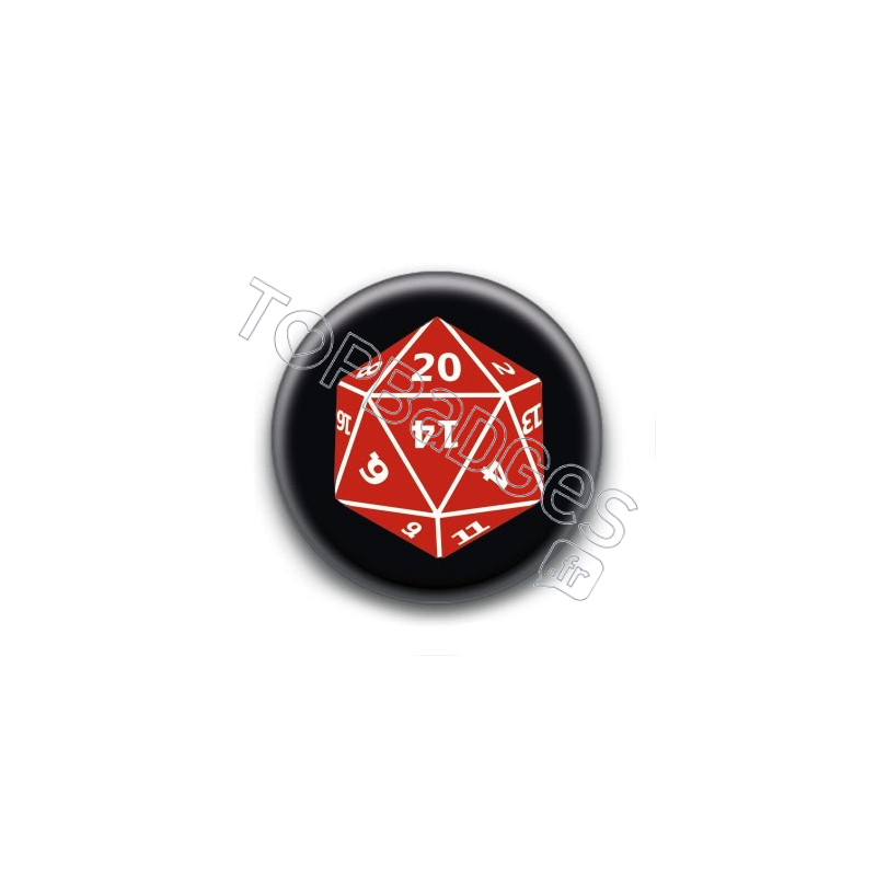 Badge Dé à vingt faces D20