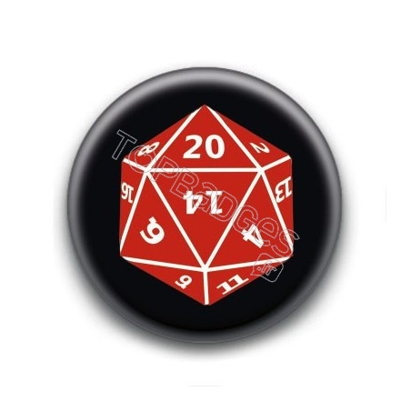 Badge Dé à vingt faces D20