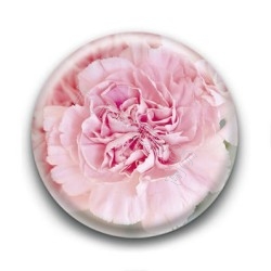 Badge : Fleur œillet rose