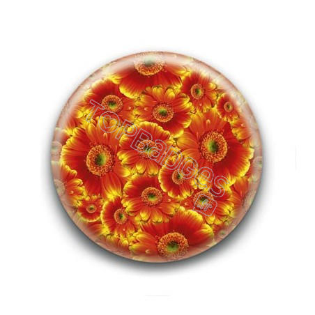 Badge Fleurs Orange