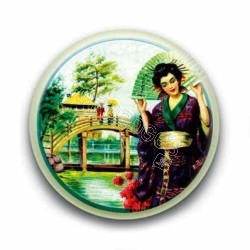 Badge : Peinture d'une geisha