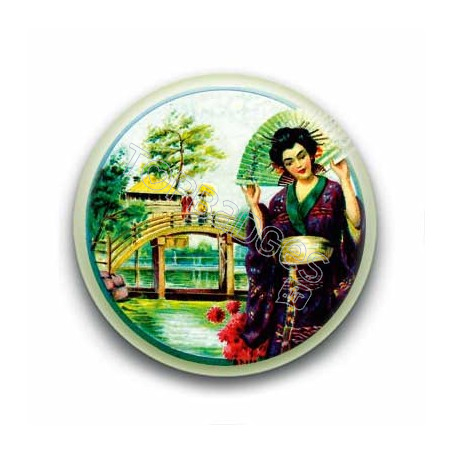 Badge : Peinture d'une geisha