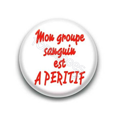 Badge : Groupe sanguin A-péritif