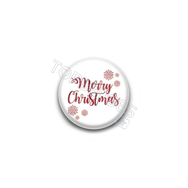 Badge : Merry Christmas, glitter