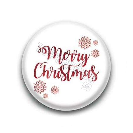 Badge : Merry Christmas, glitter