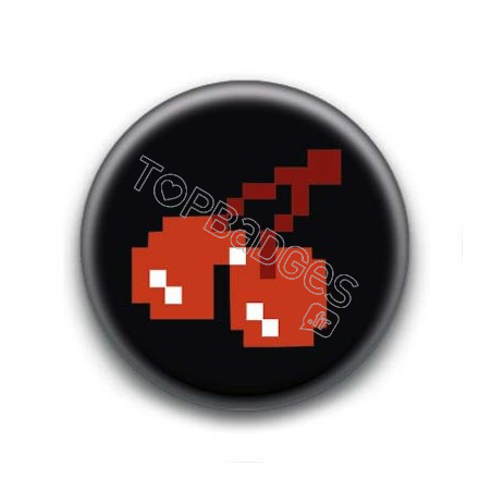 Badge Cerises Pacman 8 Bit