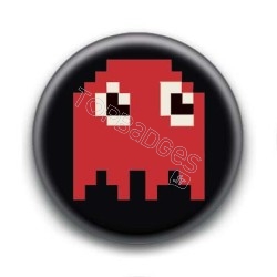 Badge Fantôme Rouge Pacman 8 Bit