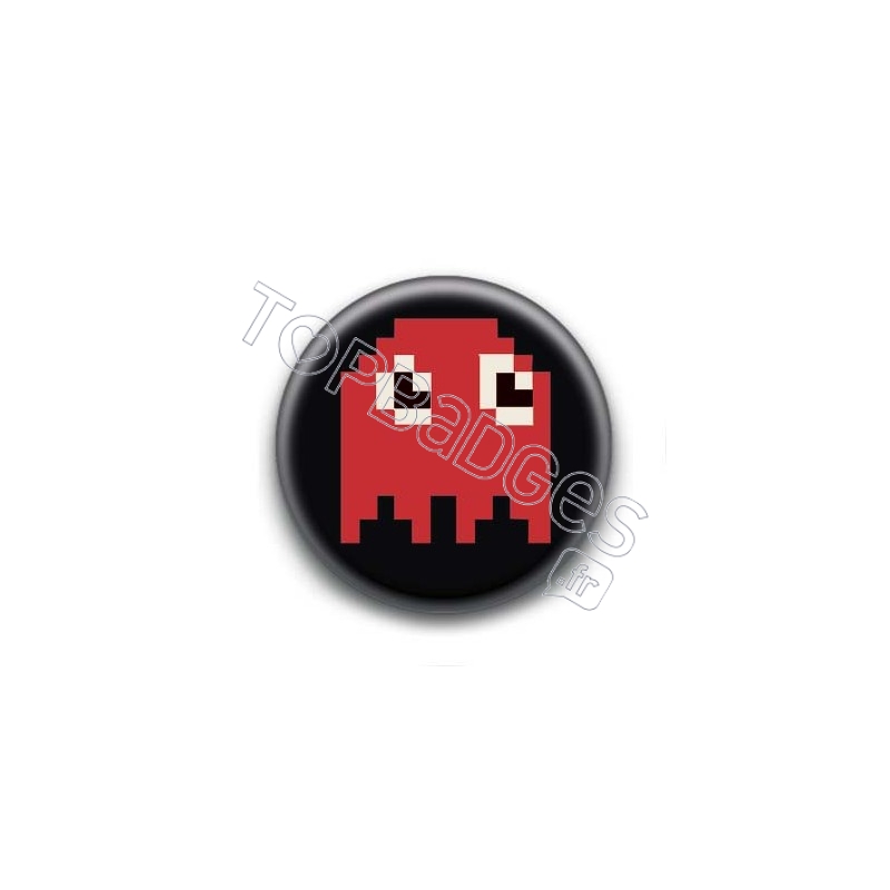 Badge Fantôme Rouge Pacman 8 Bit