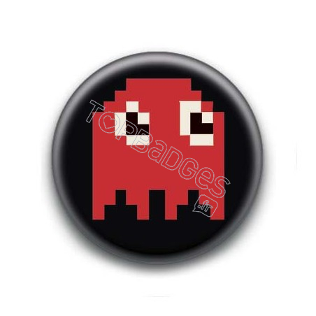 Badge Fantôme Rouge Pacman 8 Bit