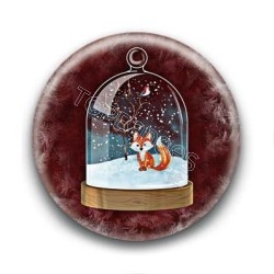 Badge : Boule de Noël, renard