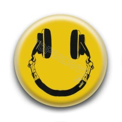 Badge : Smiley casque