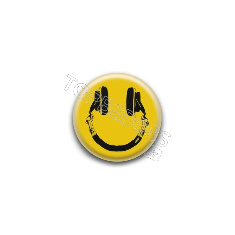 Badge : Smiley casque