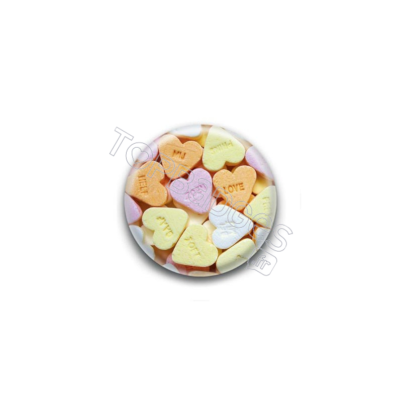 Badge Bonbons Coeurs Love