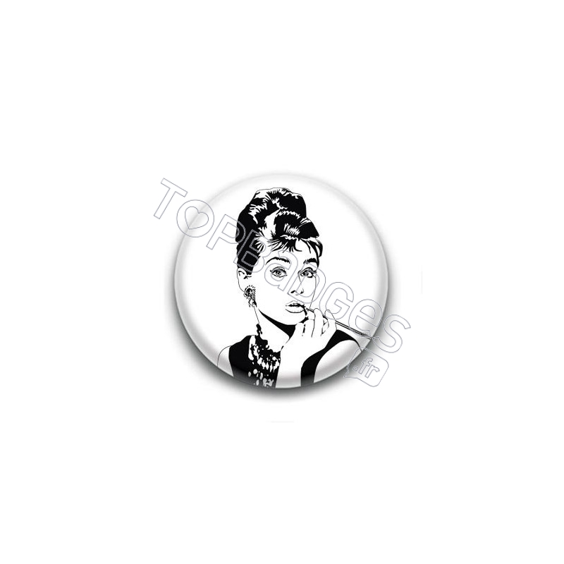 Badge : Bichromie, actrice Audrey Hepburn