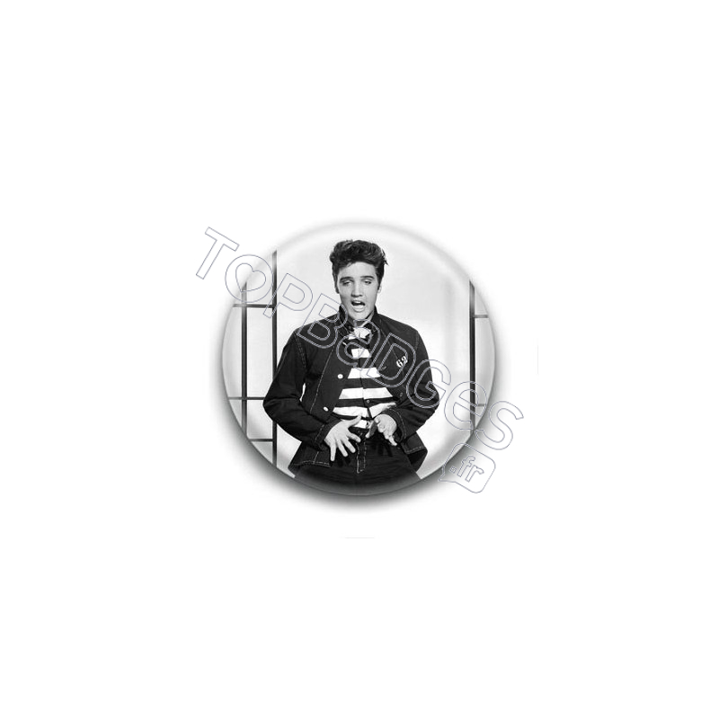 Badge : Grimace, chanteur Elvis Presley