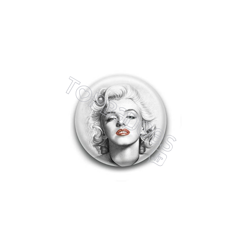 Badge : Dessin, actrice Marilyn Monroe 