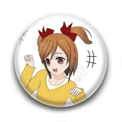 Badge : Manga fille imitant le chat