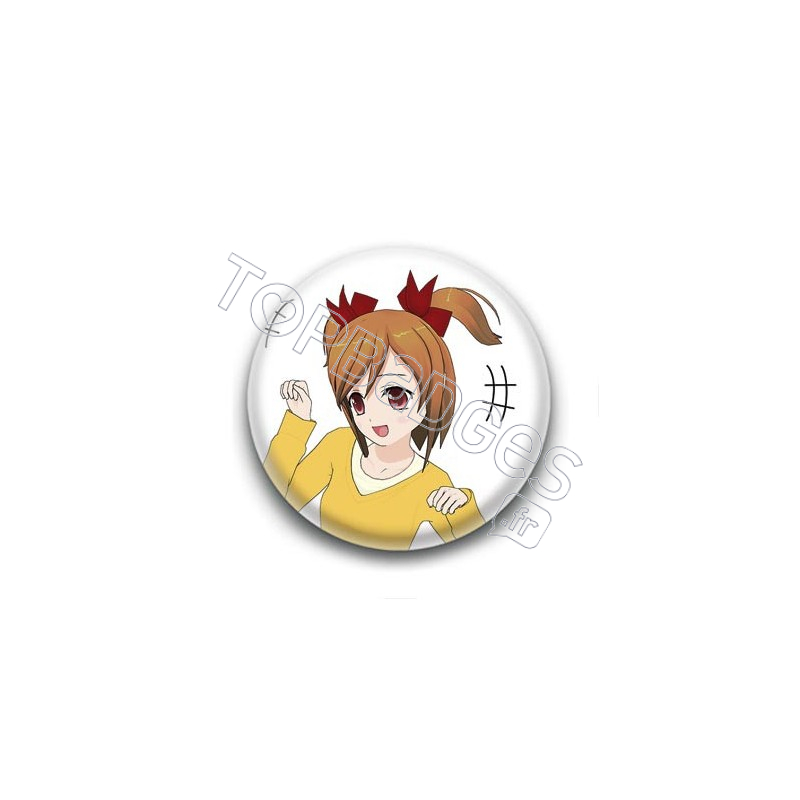 Badge : Manga fille imitant le chat