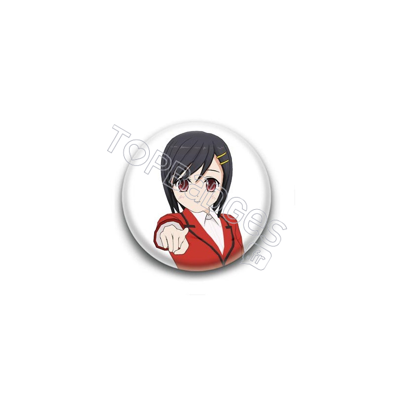 Badge : Manga fille pointant du doigt