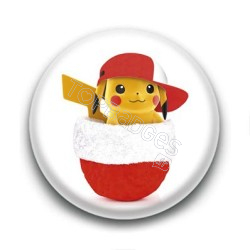 Badge Pikachu de Noël