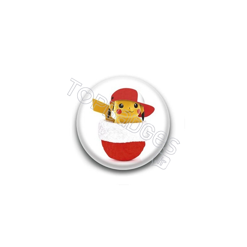 Badge Pikachu de Noël