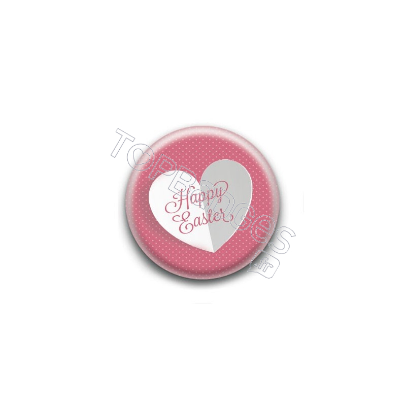 Badge Happy Easter Coeur