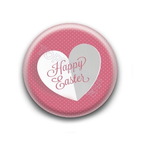 Badge Happy Easter Coeur