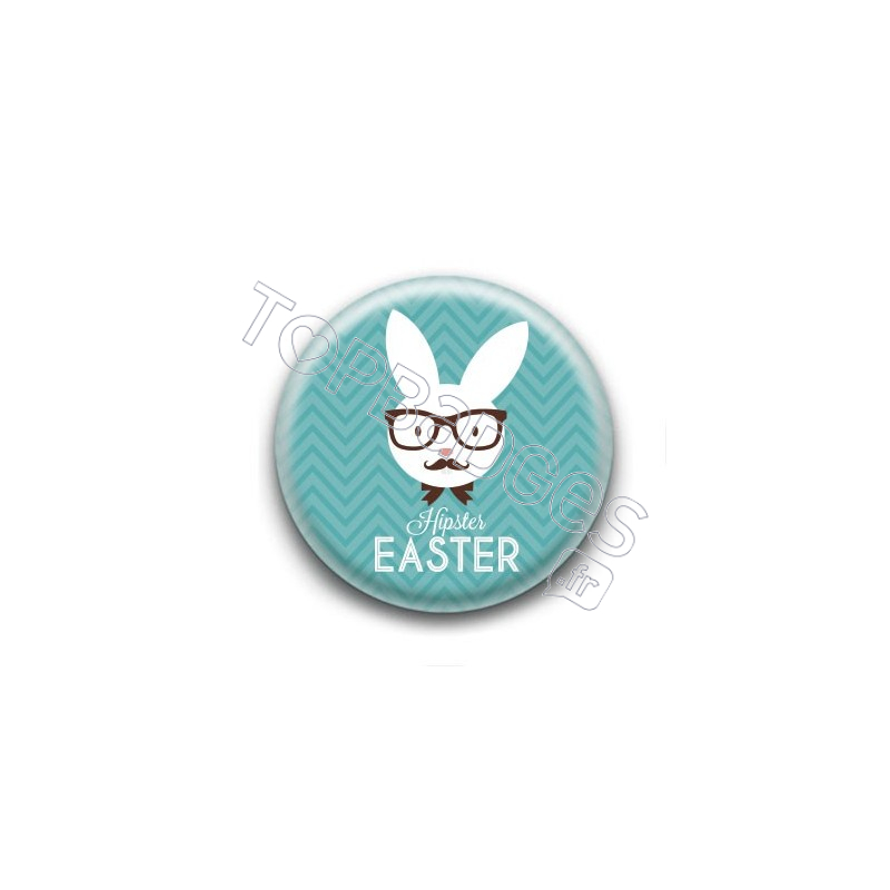 Badge : Hipster Easter, bleu