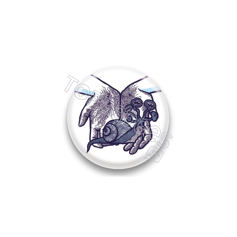 Badge Escargot Bleu - by Arnopeople