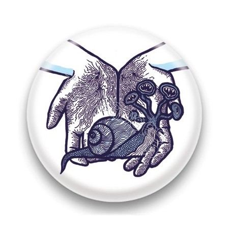 Badge Escargot Bleu - by Arnopeople