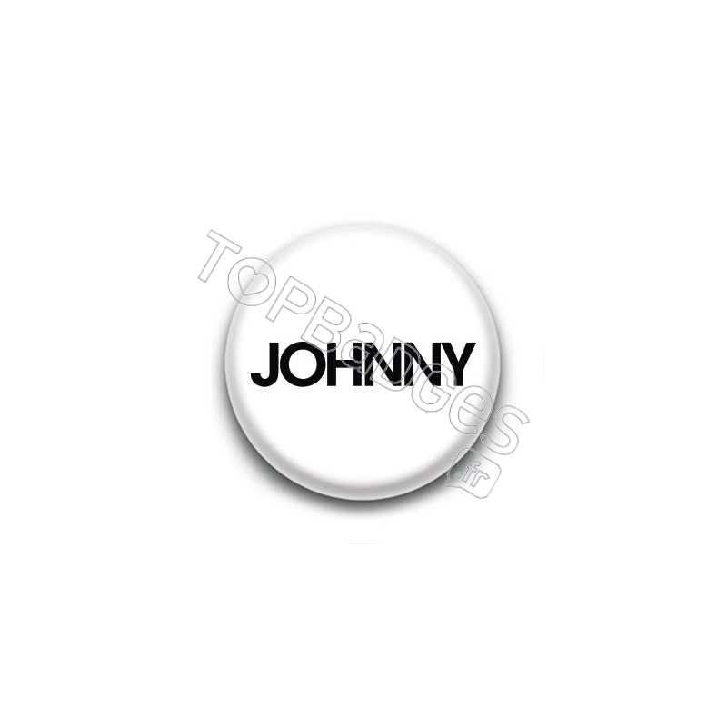 Badge : Johnny, fond blanc 1