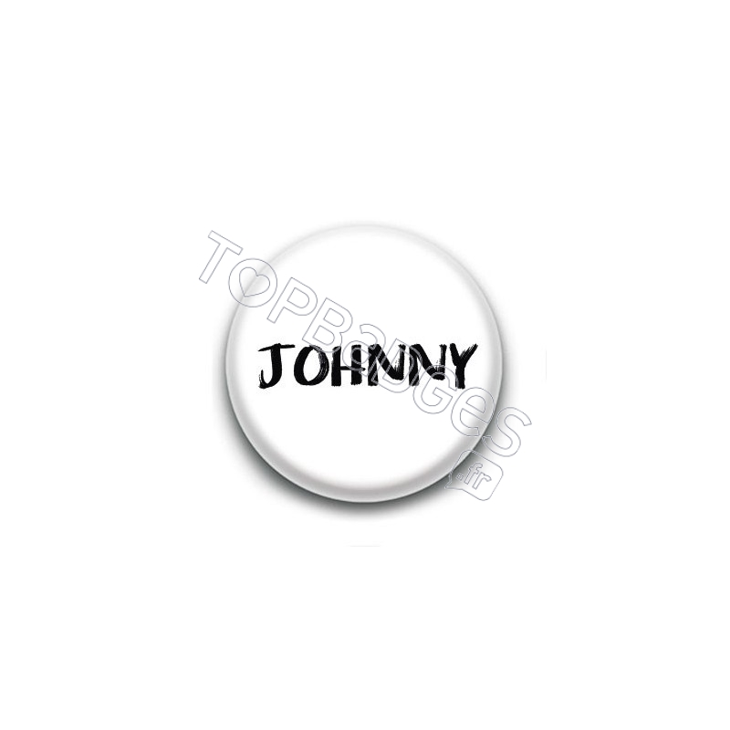 Badge : Johnny H, fond blanc 3