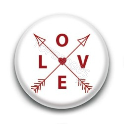 Badge : LOVE blanc