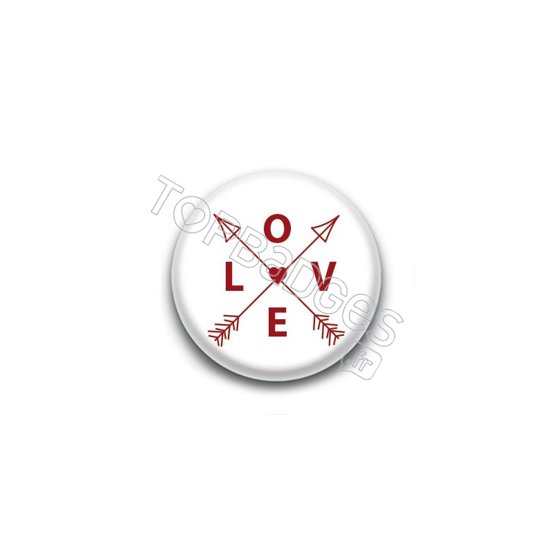 Badge : LOVE blanc