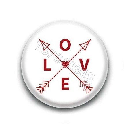 Badge : LOVE blanc
