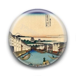 Badge : Fleuve, estampe japonaise