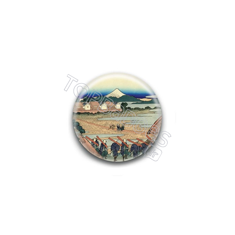 Badge : Bâtisseurs, estampe japonaise