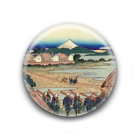 Badge : Bâtisseurs, estampe japonaise