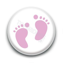 Badge Petits Pieds Roses