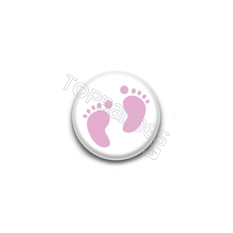 Badge Petits Pieds Roses