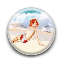 Badge Pin'up Plage