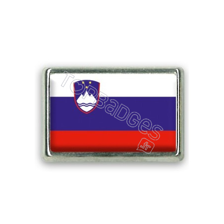 Pins rectangle : Drapeau Slovénie