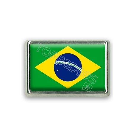 Pins rectangle : Drapeau Brésil