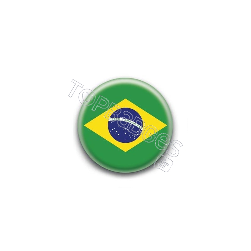 Badge Bouton 25mm drapeau Brésil