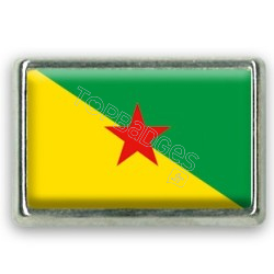 Pins rectangle : Drapeau Guyane