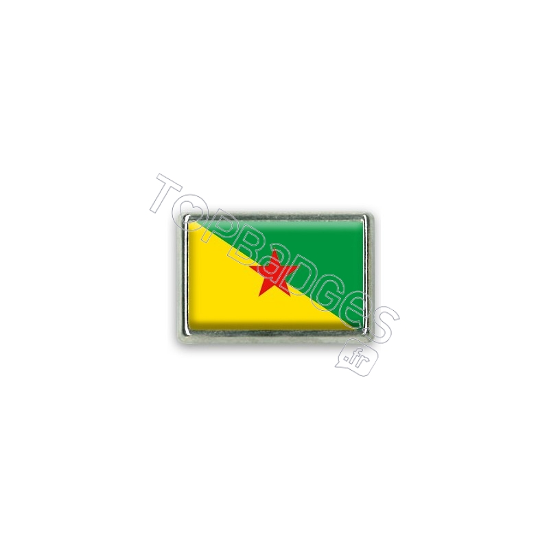 Pins rectangle : Drapeau Guyane